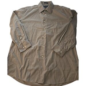Giorgio Brutini Collection Mens Tan Long Sleeve Button Down Dress Shirt Size L